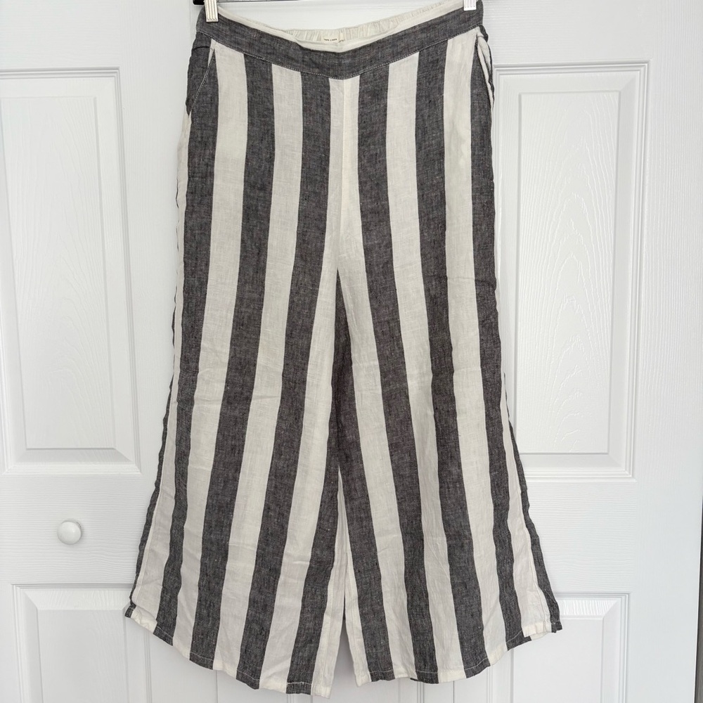 Christian Siriano Black & White  Linen Pants